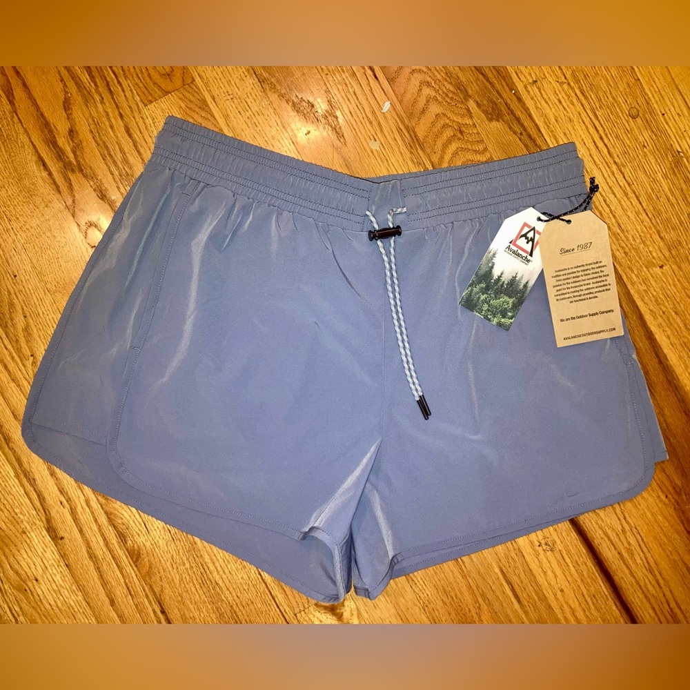 Avalanche High Waisted Athletic Shorts Dusty Blue - L  - NWT